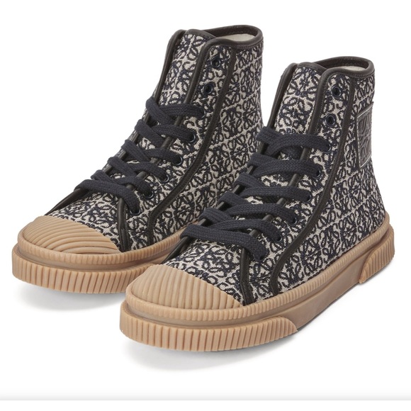 Loewe Men Anagram canvas high top sneakers